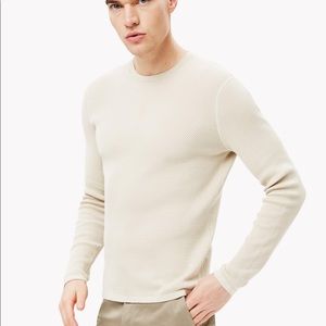 Theory Cotton Waffle Crewneck Sweater - Mens